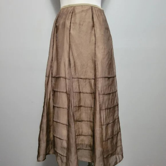 NIC+ZOE Dresses & Skirts - Nic + Zoe Mushroom Lyocell Peasant  Batiste Skirt Size 14